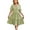 Sage, variant on Women's Swiss Dot Ruffled V Neck Tiered Dress with Sheer Overlay 100% Polyester Fabric for Elegant Occasion Party