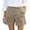 Light Brown, variant on Women's Cotton Linen Blend Stretchy Shorts with Side Pockets, Slim Fit Button-Fly Design - No Zipper Soft Summer Casual Shorts for Outdoor & Daily Wear,Camel L