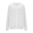 thumbnail image 6 of Hueook Womens Jackets Women's Casual Long Sleeve Lapel Coat Fashion Zip-up Long Sleeve Jacket Coat White 2X, 6 of 8