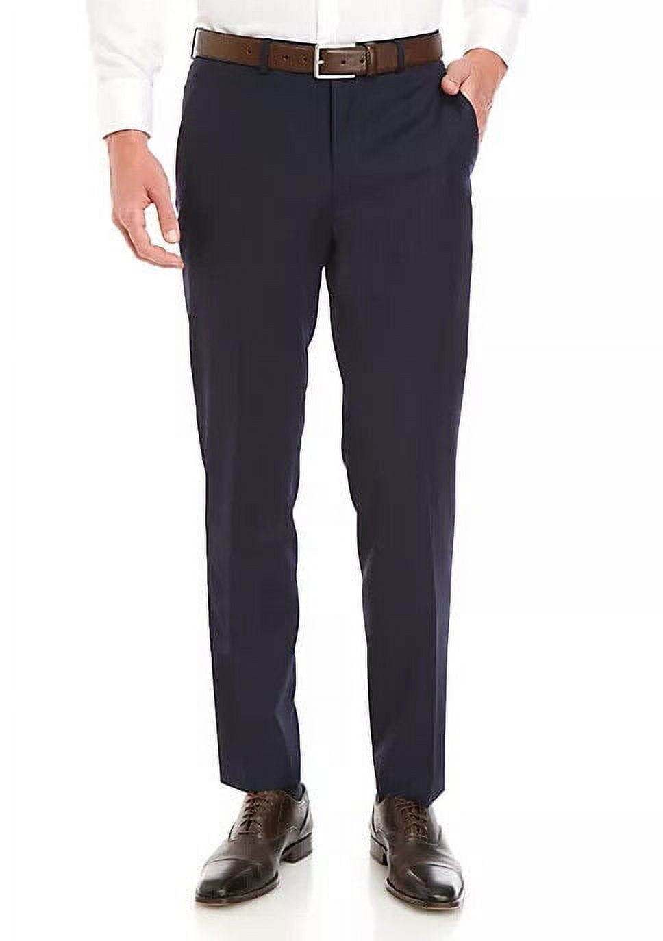 lauren ralph lauren solid ultraflex classic-fit dress pants Lauren Ralph Lauren Men's Brown Classic Fit UltraFlex Stretch Micro Twill Pleated Dress Pants COUTUREPOINT