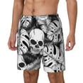 thumbnail image 2 of Balery Skull and palm leaves Mens Swim Trunks Swim Shorts for Men Quick Dry Inseam Beach Shorts with Compression Liner Pocket-X-Large, 2 of 9