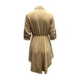 thumbnail image 3 of SAYOO Women's Casual Dress Lapel Front Button Design Irregular Ruffle Hem Elegant Shirt Dress + Belt, 3 of 4