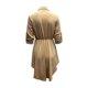 thumbnail image 3 of VISgogo - Vestido informal para mujer, con solapa, diseño de botones delanteros, dobladillo con volantes irregulares, elegante camisa, vestido + cinturón VISgogo moda, 3 of 4