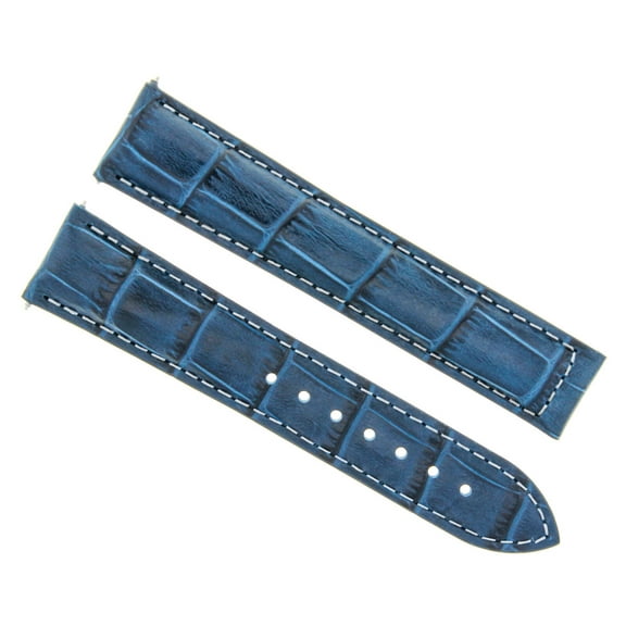 19MM LEATHER WATCH STRAP BAND FOR OMEGA WATCH SPEEDMASTER SEAMASTER BLUE WS