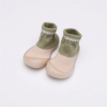 

Hunpta Toddler Shoes Socks Letter Baby Shoes Toddler Walkers Elastic Solid Non-slip Infant First Baby Shoes