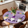thumbnail image 6 of Fitted Tablecloth for Round Table, Mardi Gras Cartoon Cute Dwarfs Table Cover with Elastic Edge Waterproof Table Cloth, Purple Circle Table Covers for Kitchen Indoor Outdoor Picnic Party, 6 of 9