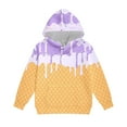 thumbnail image 6 of CUZIBR Girls Christmas Sweatshirt Casual Hoodie Long Sleeve Stylish Ice Cream Print Tops And Wide Leg Trousers Set For Big Boys Youth Relaxed Two Piece Outfit Daily Wear,Purple,2-3 Years, 6 of 8