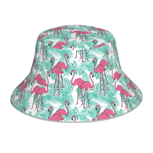 Fotbe Flamingo Sombrero Tipo Pescador con Estampado – Sombrero de Sol de Algodón de Moda para Playa, Golf, Pesca