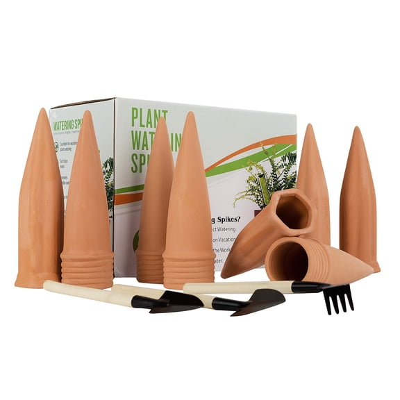Wealers Clay Self- Plant Watering Device Irrigation System Spikes Automatic Portable Ceramic Terracotta Water Bottle Stakes for | Indoor | House Plants | Outdoor | Garden