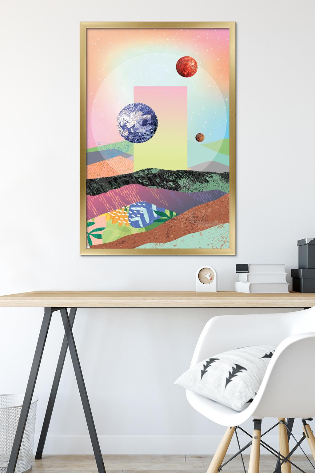 Abstract Space Wall Poster, 22.375" x 34" Framed