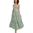 thumbnail image 1 of Vestido de fiesta Loyeloy bordado con flores de tul hasta el té, corte en A, 1 of 7
