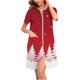 thumbnail image 2 of Camisón corto de Navidad para mujer, cálido, de invierno, con cremallera y bolsillos, holgado, para mujer, 2 of 8