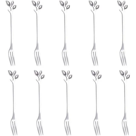 

Stainless Steel Leaf Coffee Spoon-10 Pcs Creative Tableware Dessert Spoons Stirring Mixing Sugar Stir Ice Cream Cake Teaspoon Set