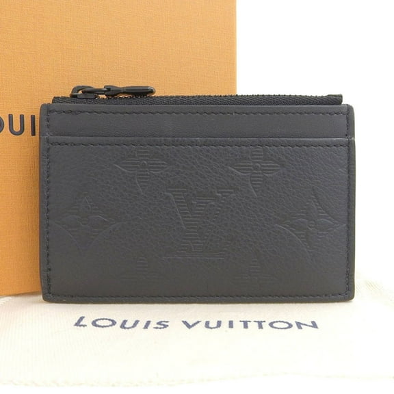 Pre-Owned LOUIS VUITTON Monogram Shadow Compact Coin Card Holder M82245 Purse Black (Good)