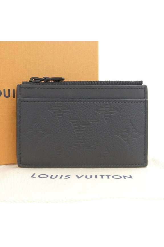 Pre-Owned LOUIS VUITTON Monogram Shadow Compact Coin Card Holder M82245 Purse Black (Good)