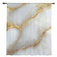 thumbnail image 2 of Marble Grey Semi Sheer Curtains Drapes for Living Room, Bedroom, French Doors Window 108 Inches Long, Gold Texture Modern Crack Scenery Rod Pocket Chiffon Curtain Drapery Voile Draperies Panel, 2 of 6
