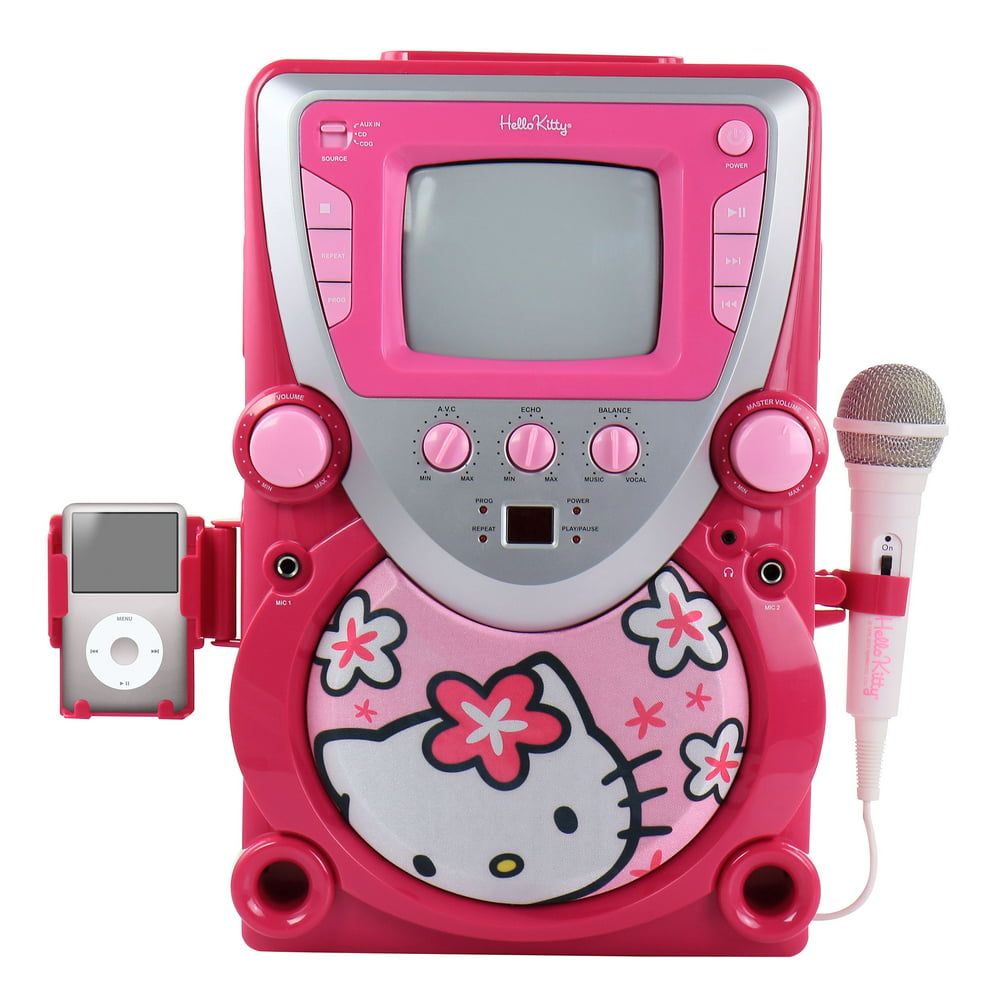 Hello Kitty CD+G Karaoke Machine with Lyric Display Screen and