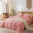 thumbnail image 2 of Washed Cotton Duvet Cover Set Linen Feel Natural Wrinkle Lightweight Comfy (King  Linen), 2 of 6