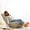 Gray + Metal + Linen, variant on Japanese Style Adjustable Reclining Lazy Sofa Tatami Leisure Chair For Balcony