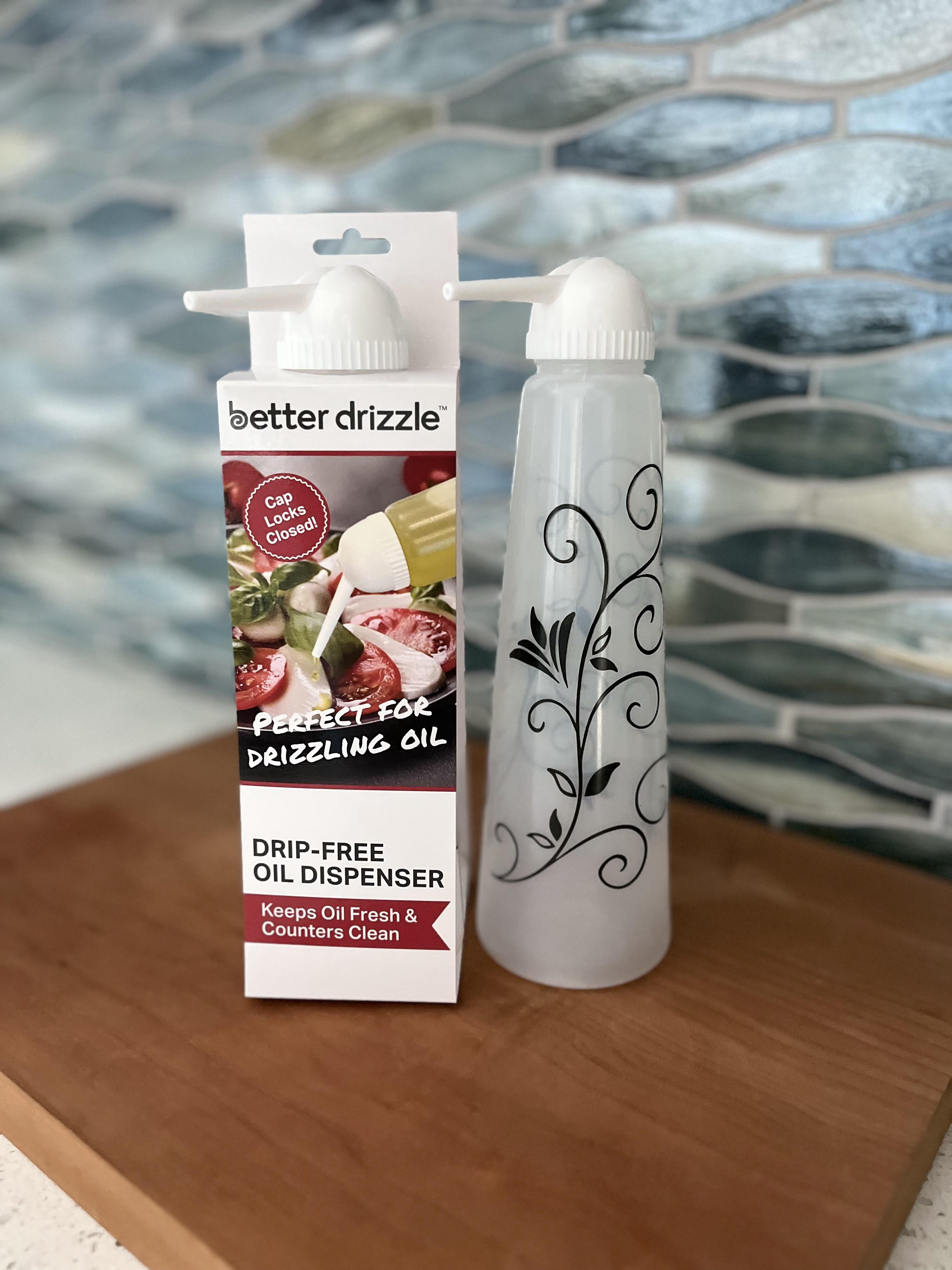 (2 pack) Better Drizzle 12 oz Shatterproof Drip Free Design Oil and Vinegar Dispensing Bottle, Designed to Help with Everyday Kitchen Organization