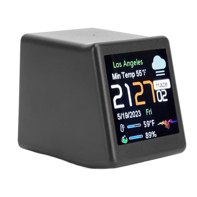 Roloj Electrónico de Escritorio, Pantalla Digital LCD, Calendario Con Fecha y Temperatura, RelOJ Electónnico Inteligente, Estaciónón Pronómico Tiempo, Reloj Escritorio para Sala