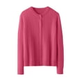 thumbnail image 3 of Delayuji Women's Cardigan Sweater Open Front Sweater Long Sleeve Button Knit Short Loose Cardigan Outerwear Spring Trendy, 3 of 3