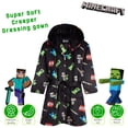 thumbnail image 3 of Bata de lana esponjosa de Minecraft para niños de 7 a 8 años, color negro, 3 of 7
