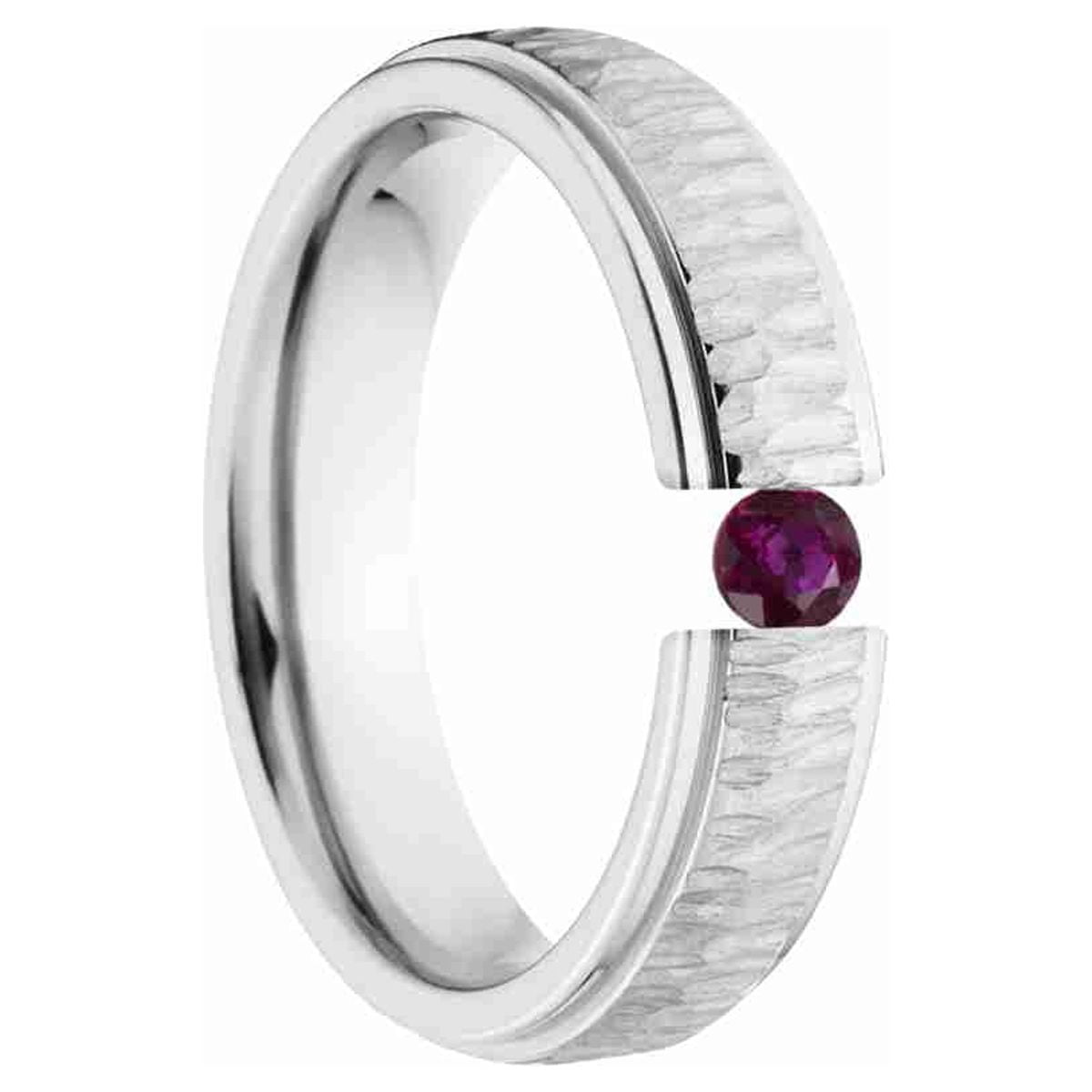 Ruby 5mm Stainless Steel Custom Tension Set Ring