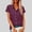 Wine-1, variant on Women 2026 Plus Size Linen Shirts Short Sleeve Button Down Summer Casual Lapel Blouses
