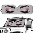 thumbnail image 2 of XYZCANDO Bling Eyes Windshield Sun Shade UV Ray & Heat Block Windshield Shades Compatible with Jeep Wrangler Rubicon Sahara TJ JK JKU 2 Door & 4 Door Keep Your Vehicle Cool, 2 of 7