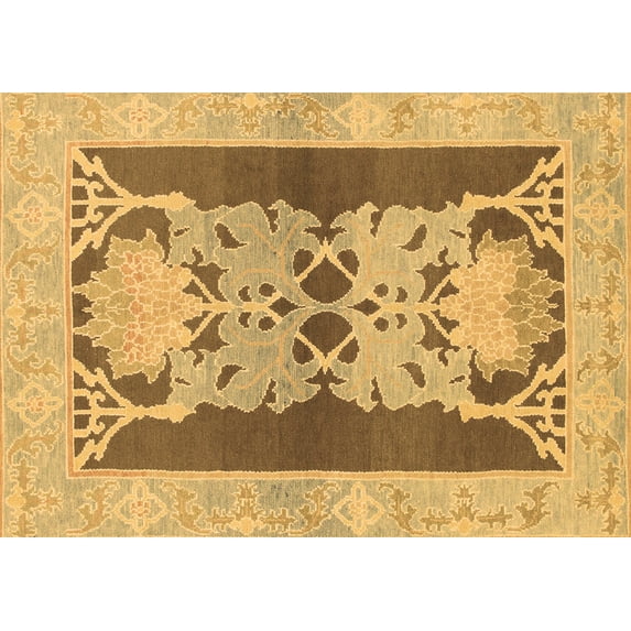 Ahgly Company Indoor Rectangle Abstract Brown Modern Area Rugs, 2' x 5'