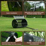 Compost Spreader, 30in Heavy-Duty Peat Moss Spreader with , Lawn Spreader for Top Soil, Manure, Mulch, Top Dressing.
