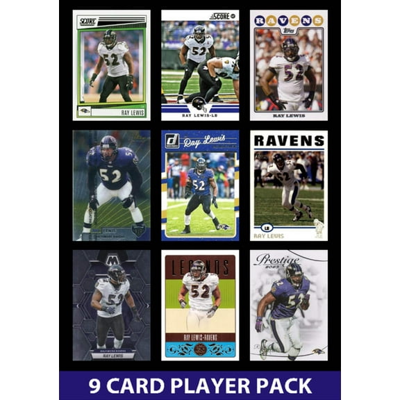 Ray Lewis 9 Card Legend Pack Donruss Topps Panini Score Baltimore Ravens