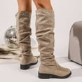 thumbnail image 6 of Gyexs Knee High Boots for Women Winter Heels Slouch Boots Casual Comfort Round Toe Booties Dressy Shoes Z02 Beige Size 7.5, 6 of 9