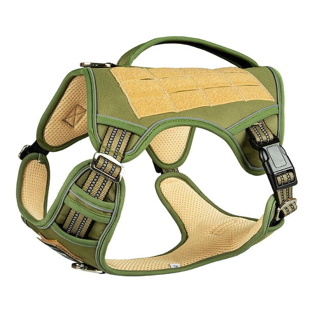 Arnés Para Perros Arnés De Entrenamiento Para Perros Ajustable Chaleco Acolchado Transpirable Para Mascotas Arnés Para Perros De Servicio Con Sistema Molle Rayas Reflectantes Arnés Para El Pecho Para seitruly PT001493-02