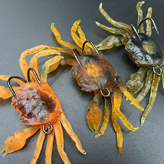 12pcs Artificial Crab Lure - 3D Simulation Soft Bait With Sharp Hook
