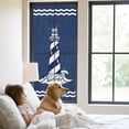 Window Privacy Film Navy Blue Lighthouse Seaside Stained Glass Window ...