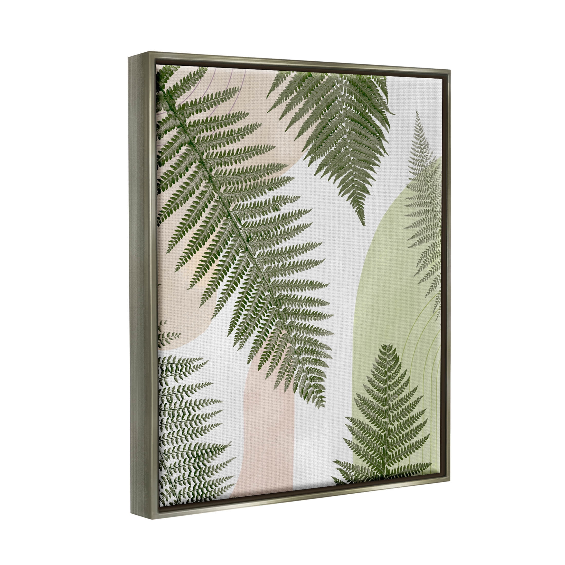 Woodland Nature Fern Leaves Botanical & Floral Graphic Art Luster Gray Framed Art Print Wall Art
