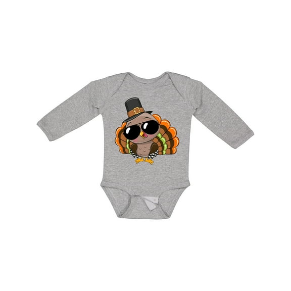 Inktastic Thanksgiving Turkey Funny Boys or Girls Long Sleeve Baby Bodysuit