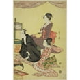 thumbnail image 2 of Chōbunsai Eishi 14x18 Black Ornate Wood Framed Double Matted Museum Art Print Titled - A Banquet Scene (C. 1795), 2 of 5