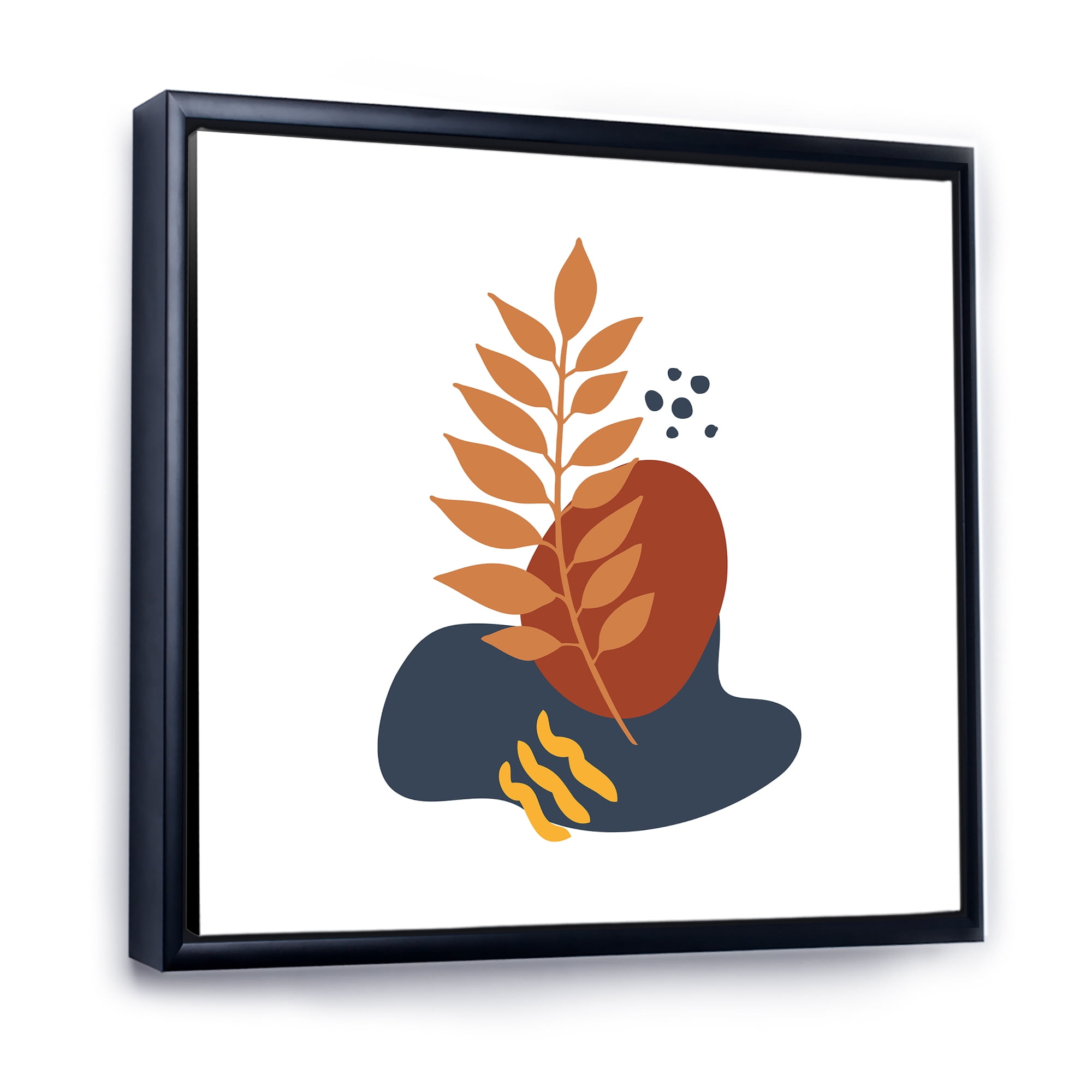Designart 'Abstract Minimal Shapes Under Flowers VIII' Modern Framed Canvas Wall Art Print