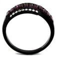 thumbnail image 2 of IP Black(Ion Plating) Stainless Steel Ring with Top Grade Crystal in Amethyst for Women Amethyst Stone Color Style TK2191 Size 6, 2 of 3