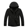 thumbnail image 4 of MHFRRA Chaqueta con Capucha para Exteriores, Cálida, Resistente Al Viento, Suave, Térmica, con Capucha para Clima Frío Negro, 4 of 4