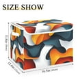 thumbnail image 5 of Yayeee Collapsible Cube Storage Bin with Lid Fabric Closet Decorative Basket with Handles, Abstract Wavy, 5 of 7