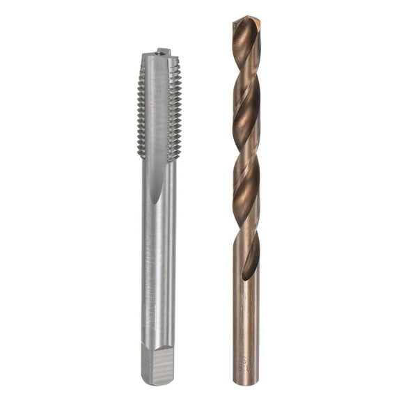Uxcell M10 x 1.25 Straight Flute Tap and 8.8mm Drill Bit Set M35 Cobalt High Speed Steel