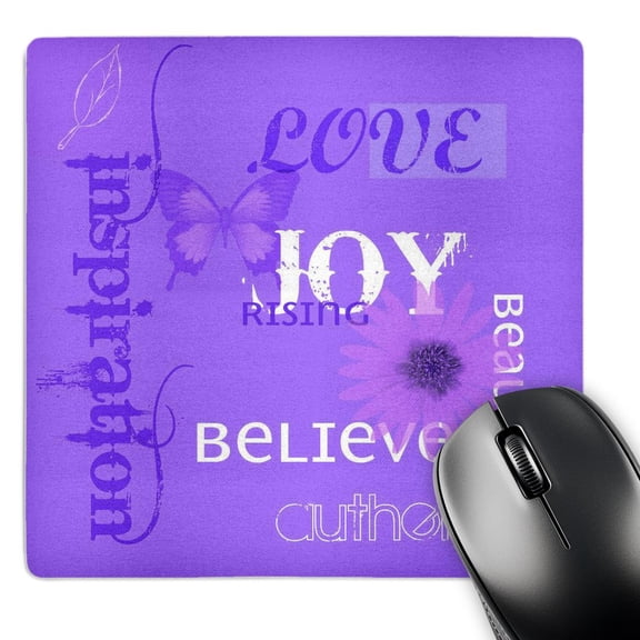 3dRose, Purple Joy Rising- Inspirational Words- Spirituality- Motivational, MousePad