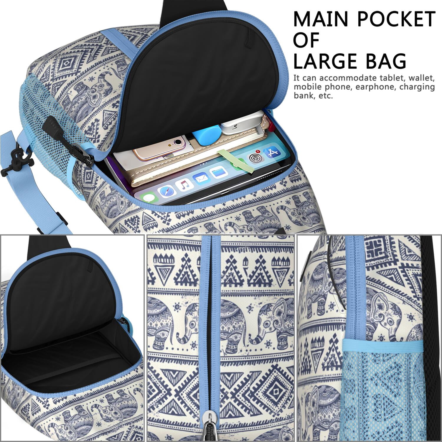 Delicate Butterfly and Floral Design Shoulder Bag – Artistic Print, Adjustable Strap, Durable Stitching – Garden Style Daypack