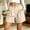 Khaki, variant on Only Moment Womens Shorts Polyester,Spandex Elastic Waist Wide Leg Casual Cotton Shorts Sets Basketball Shorts Women Blue,M
