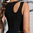 thumbnail image 4 of Moda para mujer Temperamento Sin mangas Cuello redondo Color sólido VestPullover Top Fridja  gh4142, 4 of 9