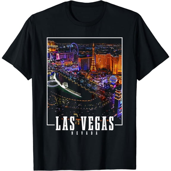 Las Vegas At Night Nevada Skyline Souvenir Las Vegas T-Shirt